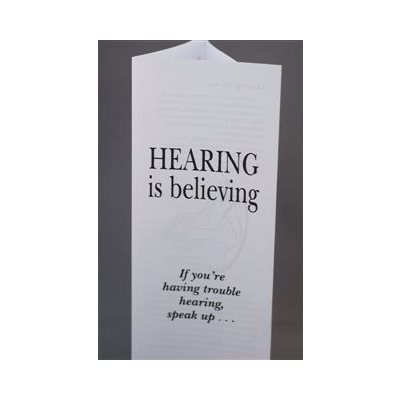 Hearing is Believing Earwax Removal Patient Brochure (each) Hearing is Believing Earwax Removal Patient Brochure (each)