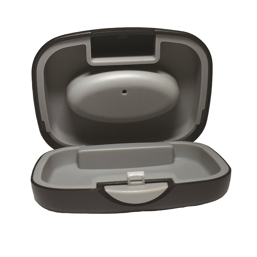 Hearing Aid Case with Push Button Opening Plastic, Black
