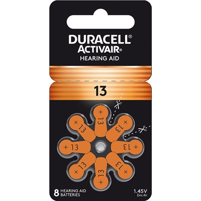 Duracell Activair MF Batteries, size 13 (10 cards of 8 batteries)