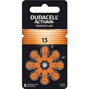Duracell Activair MF Batteries, size 13 (10 cards of 8 batteries)