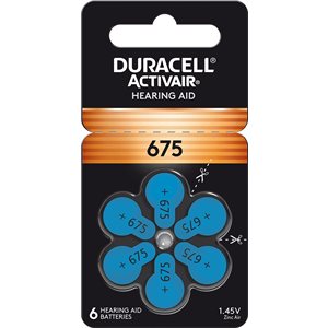 Duracell Activair MF Batteries, size 675 (10 cards of 6 batteries)