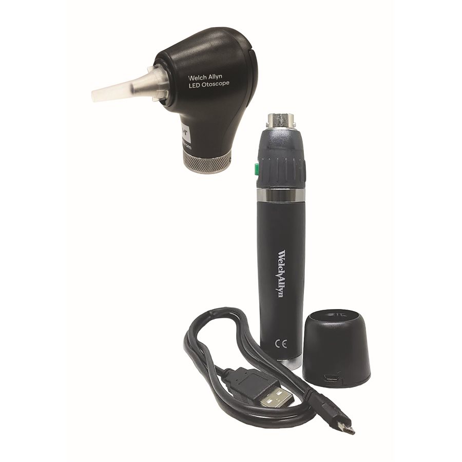 Welch Allyn 3.5V LED Diagnostic Otoscope Complete Set w / LiIon Handle