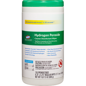 Clorox Healthcare Hydrogen Peroxide Disinfectant Wipes - 6.75"x5.75" (155 / canister)