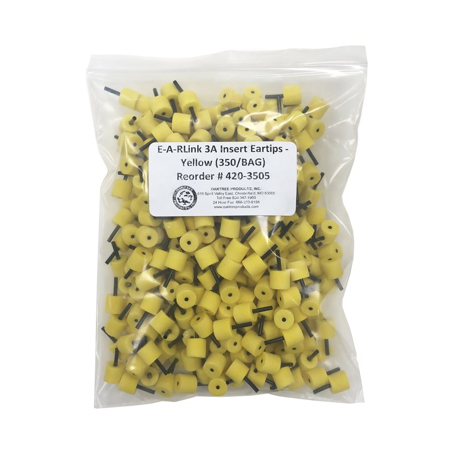 EARLink 3A Insert Eartips Yellow (350 / bag)