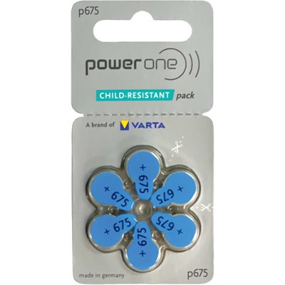 Power One MF Batteries, size 675 (10 cards of 6 batteries)