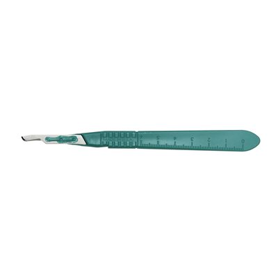 Stainless Steel Scalpel Blade with Handle - Disposable (10 / box) Stainless Steel Scalpel Blade with Handle - Disposable (10 / box)