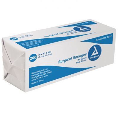 Gauze Pads - Non-Sterile, 8-Ply, 2" X 2" (200 / pk) Gauze Pads - Non-Sterile, 8-Ply, 2" X 2" (200 / pk)