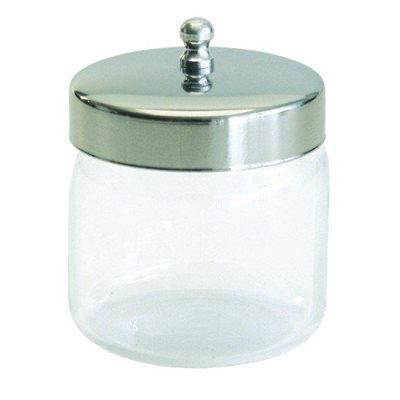 Glass Tongue Blade Dressing Jar with Lid - 6" x 6" Glass Tongue Blade Dressing Jar with Lid - 6" x 6"