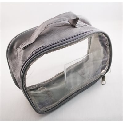 Hearing Aid Care Zipper Bag - Gray Color with Clear Plastic Top Hearing Aid Care Zipper Bag - Gray Color with Clear Plastic Top