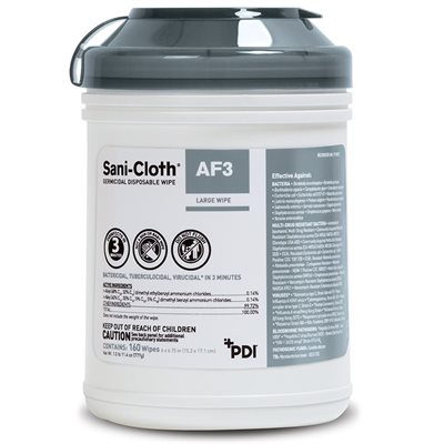 Sani-Cloth AF3 Alcohol-Free Disinfectant Disposable Wipes (160 / canister) Sani-Cloth AF3 Alcohol-Free Disinfectant Disposable Wipes (160 / canister)
