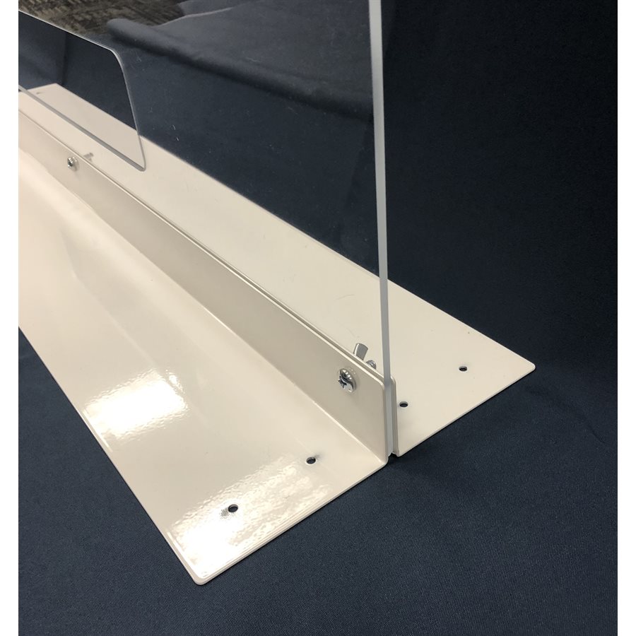 Countertop Shield 32" Clear Acrylic with Double Side Base & Pass Thru